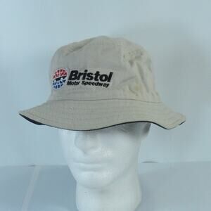 Bristol Motor Speedway Bucket Cap Hat Reversible One Size Fits Most Khaki Black